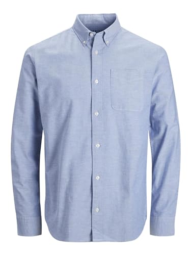 JACK & JONES Herren Freizeit Hemd JPRBROOK Oxford Slim Fit Weiss Blau XS-XXL, Größe:XL, Farbe:Cashmere Blue Slim FIT 12192150 von JACK & JONES