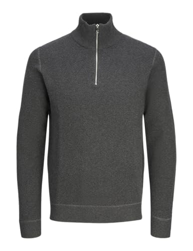JACK&JONES Herren JPRBLUCHRISTER Knit Half Zip Strickpullover, Dark Grey Melange, S von JACK & JONES