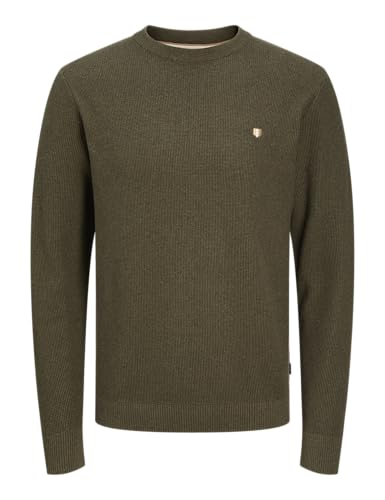 JACK&JONES Herren JPRBLURONY Knit Crew Neck Strickpullover, Olive Night/Detail:Melange, X-Large von JACK & JONES