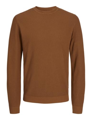 JACK&JONES Herren JPRCCLUCAS Structure Knit Crew Neck Strickpullover, Nuthatch, Large von JACK & JONES