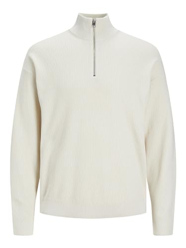 JACK&JONES Herren JPRCCSPRING Perfect Knit Half Zip Strickpullover, Almond Milk, Large von JACK & JONES