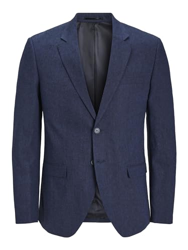 JACK&JONES Herren JPRRIVIERA Linen SN Slim Blazer, Dark Navy/Fit:Slim FIT, 48 von JACK & JONES