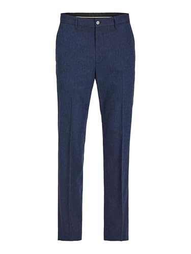 JACK&JONES Herren JPRRIVIERA Linen Trouser SN Slim Anzughose, Dark Navy/Fit:Slim FIT, 46 von JACK & JONES