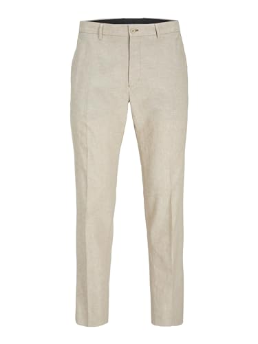 JACK & JONES Herren JPRRIVIERA Linen Trouser SN Slim Anzughose, Travertine/Fit:Slim FIT, 36 von JACK & JONES