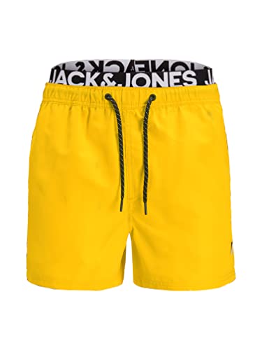 JACK & JONES Herren JPSTARUBA JJSWIMSHORTS AKM DB WB, Minion Yellow, L von JACK & JONES