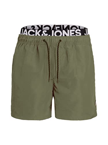 JACK & JONES Herren JPSTARUBA JJSWIMSHORTS DB WB SOLID, Dusty Olive, XXXL von JACK & JONES