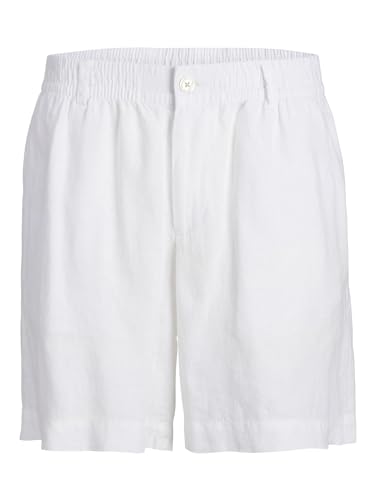 JACK & JONES Herren JPSTBILL JJLAWRENCE Linen SN Shorts, Bright White, L von JACK & JONES