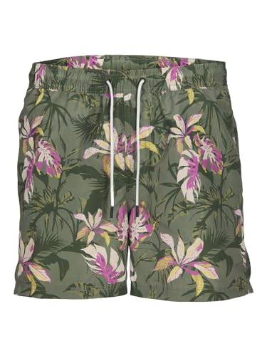 JACK & JONES Herren Badehose Badeshort JPSTFIJI JJSWIM AOP S M L XL XXL, Größe:XL, Farbe:Laurel Wreath 12253510 von JACK & JONES