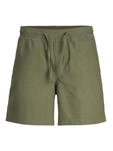 JACK&JONES Herren JPSTJAIDEN JJSUMMER Linen Blend SN Shorts, Dusty Olive, XL von JACK & JONES