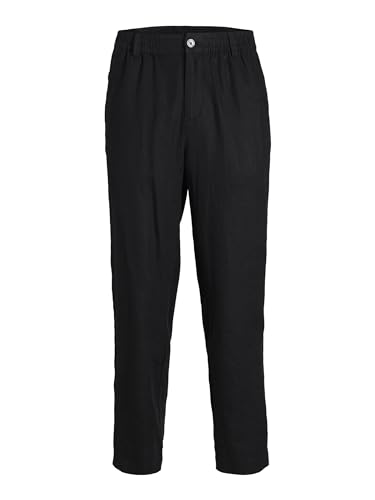 JACK&JONES Herren JPSTKARL JJLAWRENCE Linen SN Chino-Hose, Black Onyx, XL von JACK & JONES