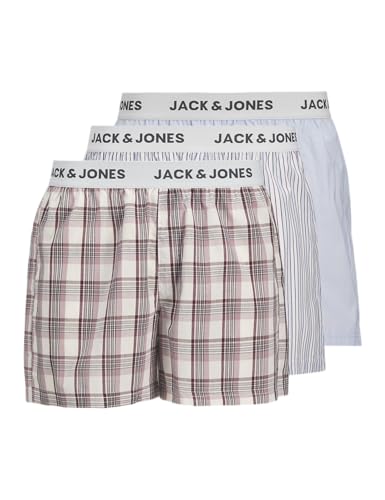 JACK & JONES Herren Jacalvin Woven Boxers 3 Pack, Skyway, x_l (3er Pack) von JACK & JONES