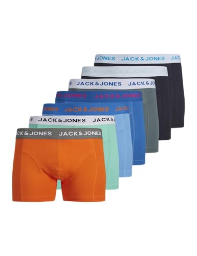 JACK & JONES Herren Jaccarl Solid Trunks 7 Pack Jnr, Dark Navy, Numeric_152 (7er Pack) von JACK & JONES