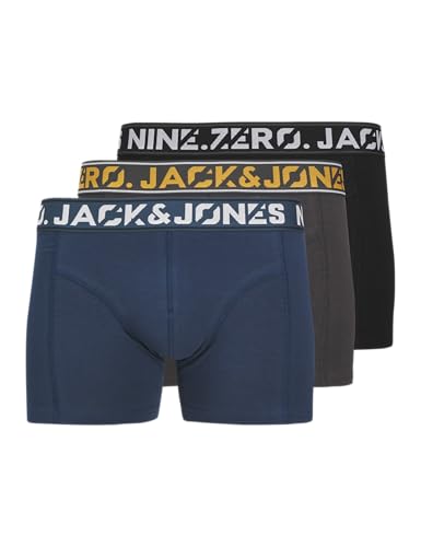 JACK & JONES Herren Jaccolton Solid Trunks 3 Pack Sn, Phantom, x_l (3er Pack) von JACK & JONES