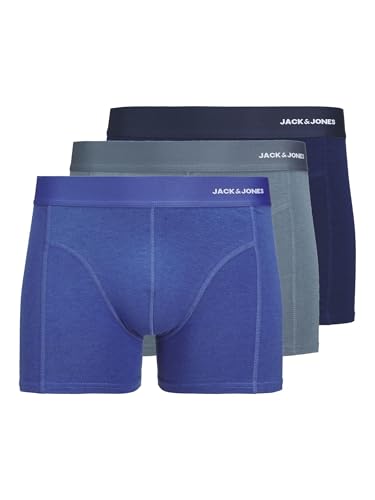 JACK & JONES Herren Jaccrew Bamboo Trunks 3 Pack Sn, Bering Sea, m (3er Pack) von JACK & JONES