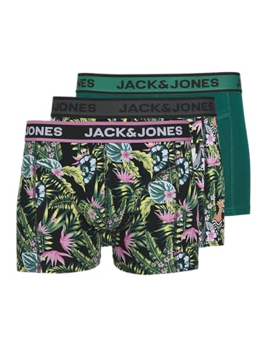 JACK & JONES Herren Jacdrew Trunks 3 Pack Sn Boxershorts, Black/Pack:pink Carnation - Black ,XL von JACK & JONES