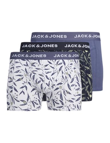 JACK&JONES Herren JACHARVEY Trunks 3 Pack Boxershorts, Night Sky/Pack:Nightshadow Blue-Nightshadow Blue, M von JACK & JONES