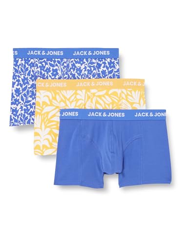 JACK & JONES Herren Jacmarbella Trunks 3 Pack Boxershorts, Dazzling Blue/Pack:Daffodil - Dazzling Blue, XXL von JACK & JONES