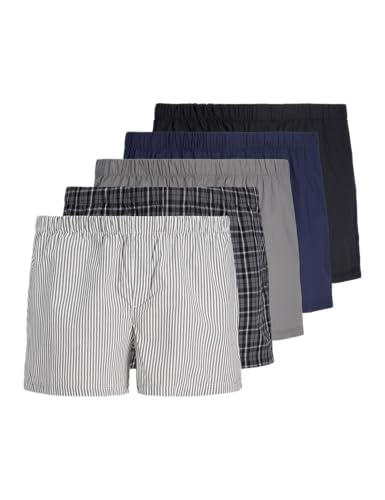 JACK & JONES Herren Jacmilano Woven Boxers 5 Pack Pls Sn, Dusty Olive, 6X_l (5er Pack) von JACK & JONES