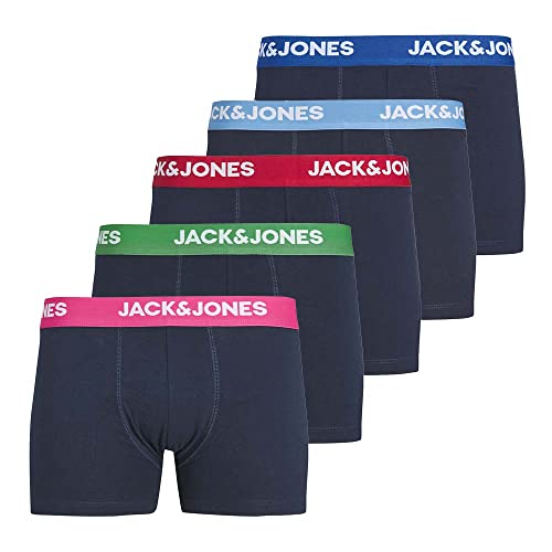 JACK & JONES Herren Jacnorman Trunks 5 Pack Boxershorts, Navy Blazer/Pack:Navy Blazer-Navy Blazer-Navy Blazer-Navy Blazer, L von JACK & JONES