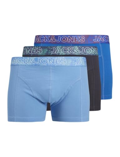 JACK & JONES Herren Jacpete Solid Trunks 3 Pack, Azure Blue, s (3er Pack) von JACK & JONES