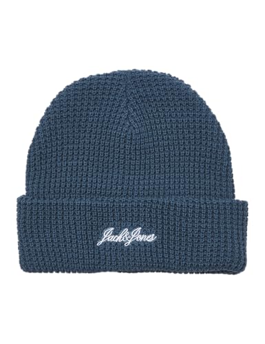 JACK & JONES Herren Jacwaffle Beanie Styd Aw24, Poseidon, Einheitsgröße von JACK & JONES