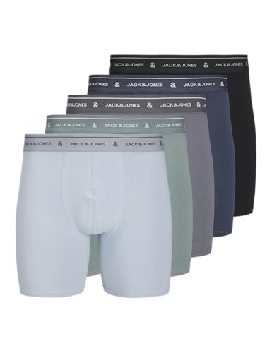 JACK & JONES Herren Jacwyatt Solid Boxer Briefs 5 Pack, Stormy Sea, xx_l (5er Pack) von JACK & JONES