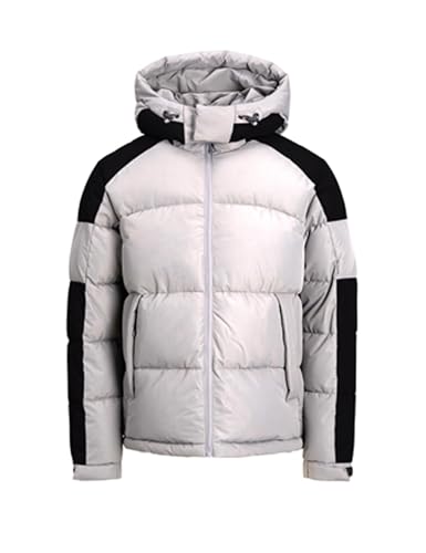 JACK & JONES Herren Jcoaero Puffer Sn Pufferjacke, Cloud Dancer/Detail:Black Blocking, S von JACK & JONES