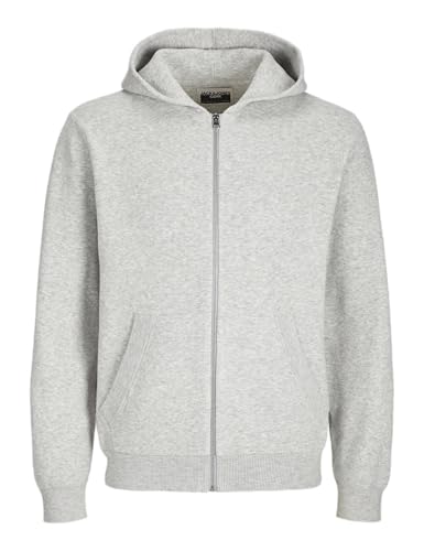 JACK&JONES Herren JCOCALEB Knit Zip Hoodie BF Strickpullover, Light Grey Melange, Large von JACK & JONES