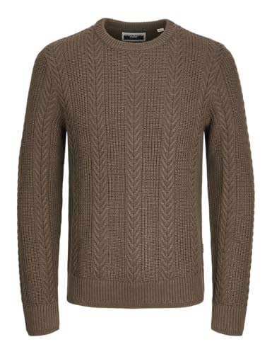 JACK&JONES Herren Jcocipher Knit Crew Neck Strickpullover, Slate Black, Large von JACK & JONES