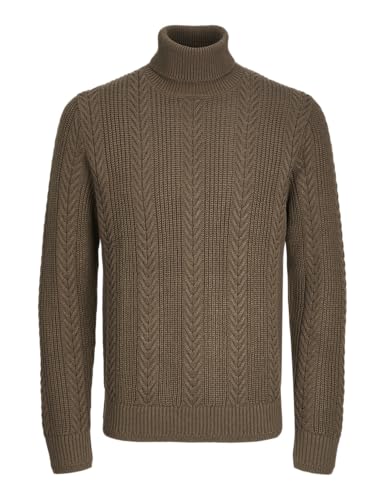 JACK&JONES Herren Jcocipher Knit Roll Neck Strickpullover, Slate Black, Large von JACK & JONES
