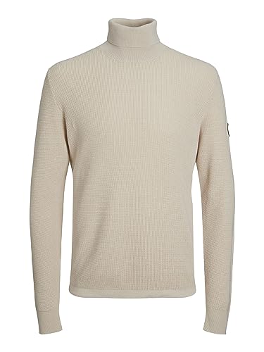 JACK & JONES Herren Jcoclassic Waffle Knit Neck Sn Rollkragenpullover, Moonbeam, XL EU von JACK & JONES
