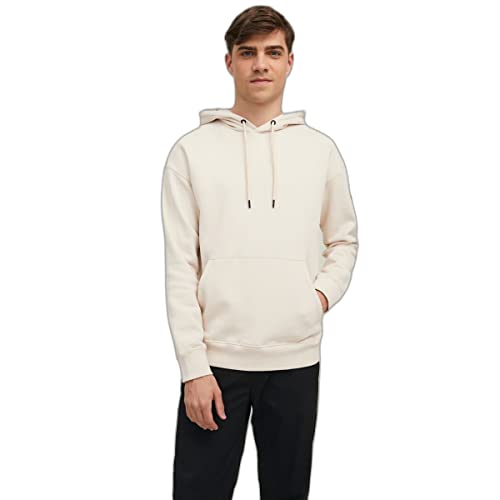 JACK & JONES Herren Kapuzenpullover Hoodie JCOCLASSIC Waffle - Relaxed Fit, Größe:L, Farbe:Moonbeam 12216342 von JACK & JONES