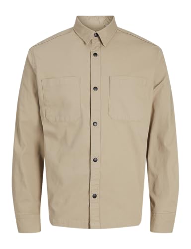 JACK&JONES Herren JCOLOGAN Ripstop Overshirt LS Freizeithemd, Crockery, L von JACK & JONES