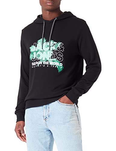 JACK & JONES Herren Jcomarina Sweat Hood Kapuzenpullover, Black, XL von JACK & JONES