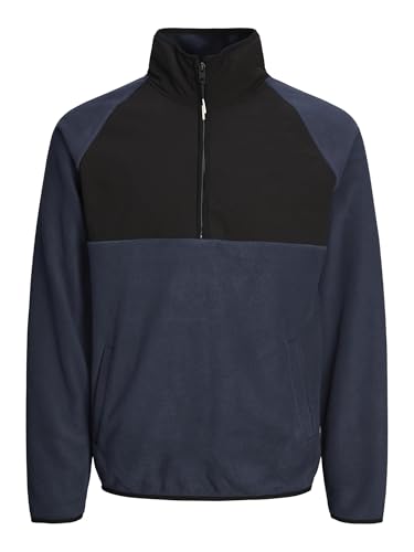 JACK&JONES Herren JCOPEAK Sweat HIGH Neck Half Zip Sweatshirt, Navy Blazer, L von JACK & JONES