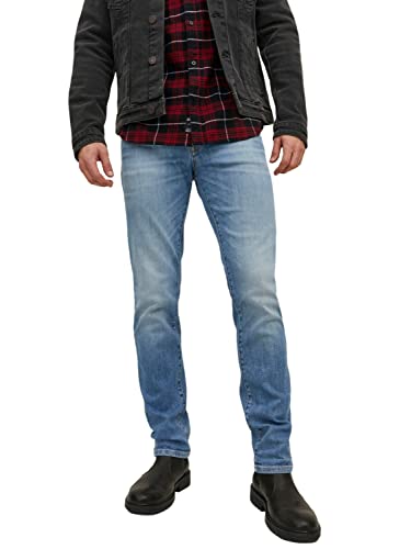 JACK & JONES Herren Jeans JJITIM JJDAVIS JJ 074 - Slim Fit - Blau - Blue Denim, Größe:31W / 34L, Farbvariante:Blue Denim 12229815 von JACK & JONES