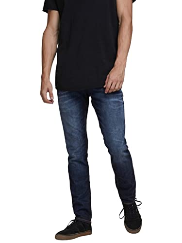 JACK & JONES Herren Jeans Tim Straight Legs Slim Fit Flat Front Tim ORIGINAL, Farben:Dunkelblau, Größe Jeans:30W / 32L von EGOMAXX