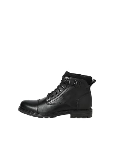 JACK & JONES Herren Jfwchatsworth Leather Boot Sn, Anthracite, 45 EU von JACK & JONES