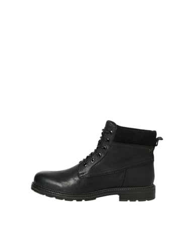 JACK & JONES Herren Jfwcranfield Leather Boot Sn, Anthracite, 46 EU von JACK & JONES