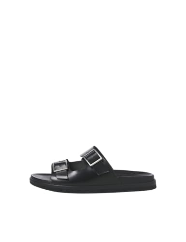 JACK & JONES Herren Jfwdallas Leather Buckle Sandal, Black, 44 EU von JACK & JONES
