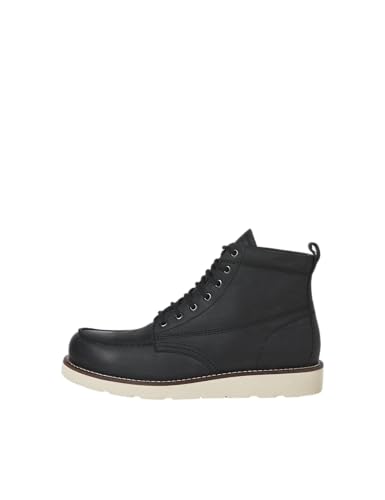 JACK & JONES Herren Jfwtoronto Leather Boot Styd Ln, Black, 45 EU von JACK & JONES