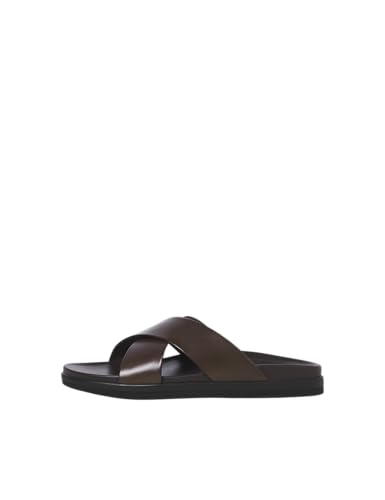 JACK & JONES Herren Jfwverona Leather Sandal, Brown Stone, 43 EU von JACK & JONES