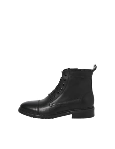 JACK & JONES Herren Jfwwentworth Leather Boot Sn, Black, 40 EU von JACK & JONES