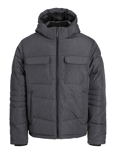 JACK & JONES Herren Jjbuild Puffer Jacket Pufferjacke, Dark Grey Melange, XS von JACK & JONES