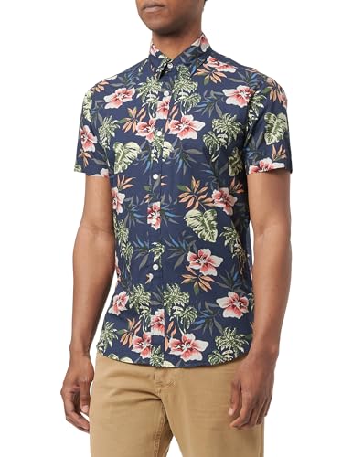JACK & JONES Herren Jjchill AOP Shirt Ss Hemd 12248577 ,Navy Blazer ,S von JACK & JONES