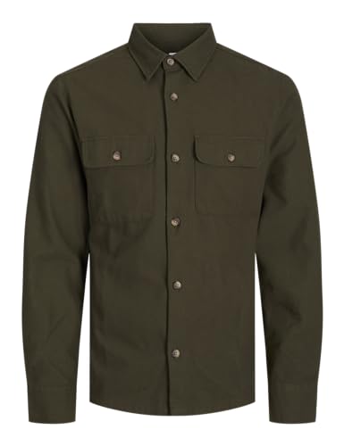 JACK & JONES Herren Jjdarren Flannel Overshirt Ls Freizeithemd, Forest Night, S von JACK & JONES