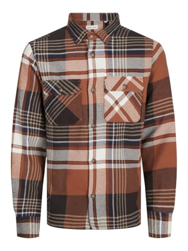 JACK & JONES Herren Jjdarren Flannel Overshirt Ls Freizeithemd, Mocha Bisque, XS von JACK & JONES