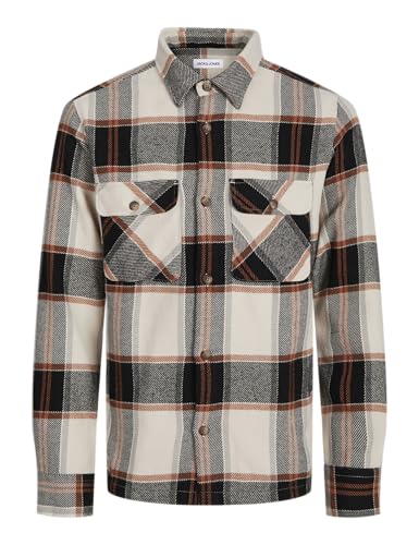 JACK & JONES Herren Jjdarren Flannel Overshirt Ls Freizeithemd, Moonbeam, M von JACK & JONES