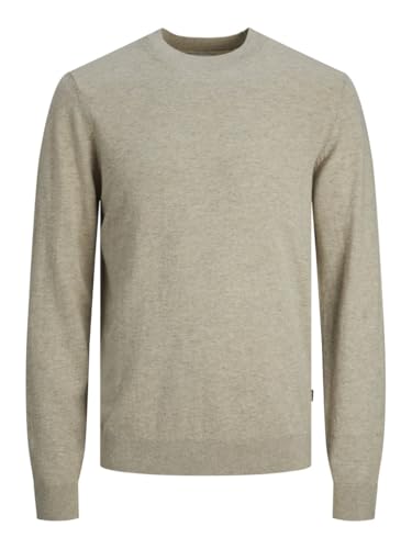 JACK & JONES Herren Jjecarter Knit Crew Neck Sn Strickpullover, Oatmeal/Detail:Melange, XL von JACK & JONES