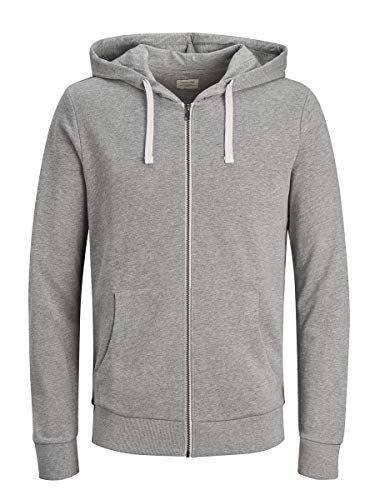 JACK & JONES Herren Jjeholmen Zip Hood Noos Sweatjacke, Grau (Light Grey Melange Fit: Reg Fit - Melange), XS EU von JACK & JONES